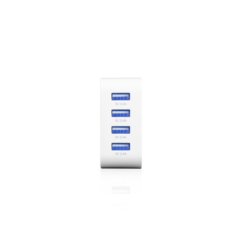 MODECOM 4U ZASILACZ DO URZĄDZEŃ MOBILNYCH 40W Z CZTEREMA PORTAMI USB (5V; 2,4A) MODECOM
