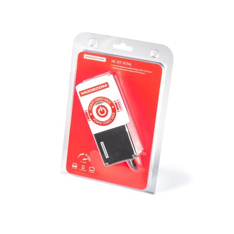 MODECOM 87C ROYAL ZASILACZ DO LAPTOPOW/URZĄDZEŃ MOBILNYCH 87W Z KOŃCÓWKĄ USB TYPU-C MODECOM
