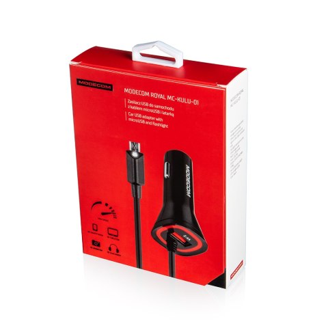 MODECOM KULU ROYAL ZASILACZ USB DO SAMOCHODU Z KABLEM microUSB MODECOM