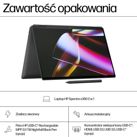 Hewlett-Packard HP Spectre x360 16-aa0233nw Ultra 7 155H 16" 2.8K Touch OLED 120Hz AG 16GB DDR5 6400 SSD1TB RTX 4050_6GB Cam 9MP 83Wh W11Pro 2Y