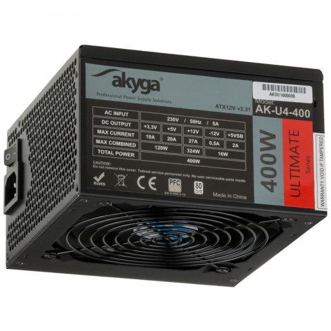 Akyga Zasilacz Akyga AK-U4-400 (400W) 120mm wentylator 80+