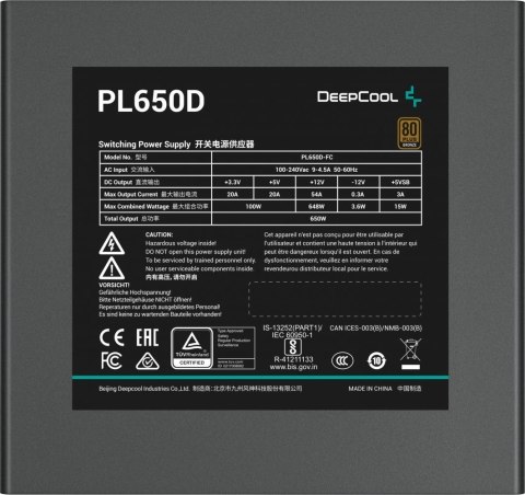 DEEPCOOL Zasilacz DeepCool PL650-D 650W 80 Plus Bronze
