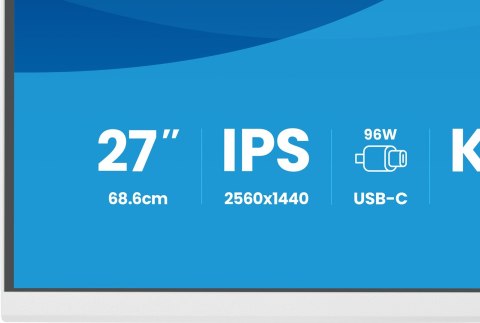 IIYAMA Iiyama ProLite XB2797QSNP-W1 monitor komputerowy 68,6 cm (27") 2560 x 1440 px Quad HD LCD Biały