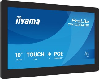 IIYAMA Iiyama TW1023ASC-B3P signage display Kiosk 25,6 cm (10.1") Wi-Fi 385 cd/m2 WXGA Czarny Ekran dotykowy Procesor wbudowany Android