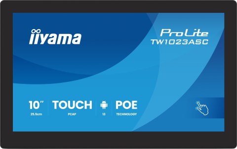 IIYAMA Iiyama TW1023ASC-B3P signage display Kiosk 25,6 cm (10.1") Wi-Fi 385 cd/m2 WXGA Czarny Ekran dotykowy Procesor wbudowany Android