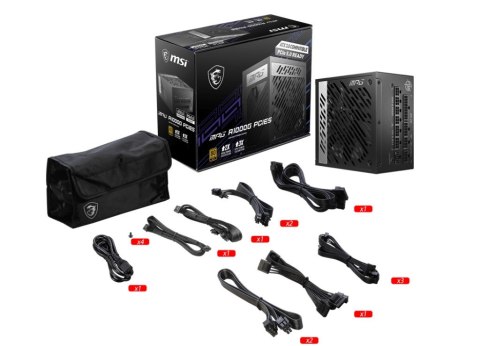 MSI MSI MPG A1000G PCIE5 moduł zasilaczy 1000 W 20+4 pin ATX ATX Czarny