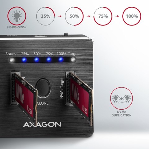 AXAGON Axagon ADSA-M2C stacja dokująca do dysków twardych USB 3.2 Gen 2 (3.1 Gen 2) Type-C