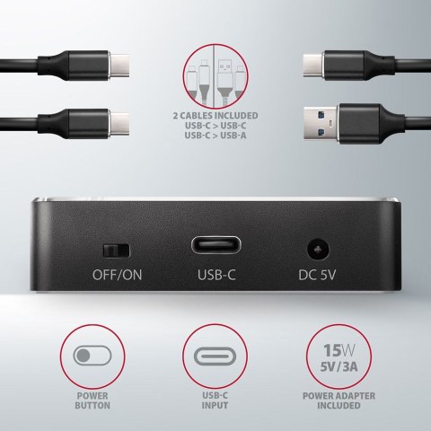 AXAGON Axagon ADSA-M2C stacja dokująca do dysków twardych USB 3.2 Gen 2 (3.1 Gen 2) Type-C