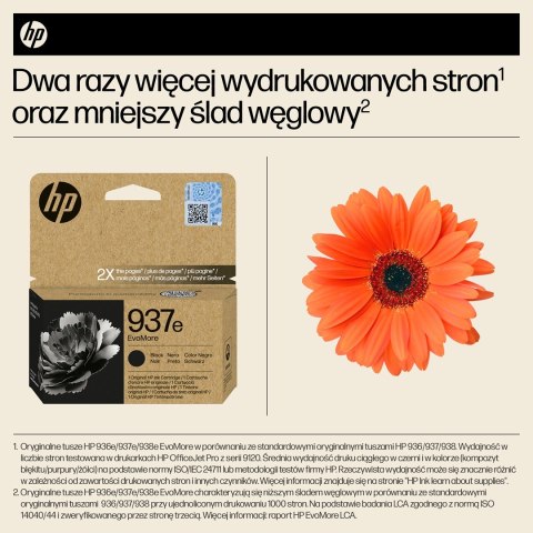 Hewlett-Packard HP Oryginalny czarny tusz 937e EvoMore