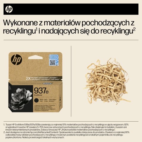 Hewlett-Packard HP Oryginalny czarny tusz 937e EvoMore