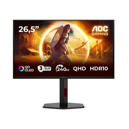 AOC AOC G4 Q27G4ZDR monitor komputerowy 67,3 cm (26.5") 2560 x 1440 px Quad HD QD-OLED Czarny, Czerwony