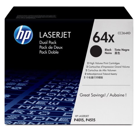 Hewlett-Packard HP (CC364XD) No 64XD HP64XD HP 64XD Dwupak wkład (CC364XD)