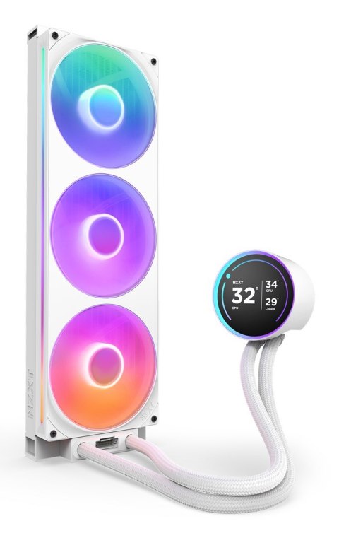 NZXT NZXT Kraken Elite 420 RGB Procesor Chłodnica cieczy all-in-one 14 cm Biały 1 szt.