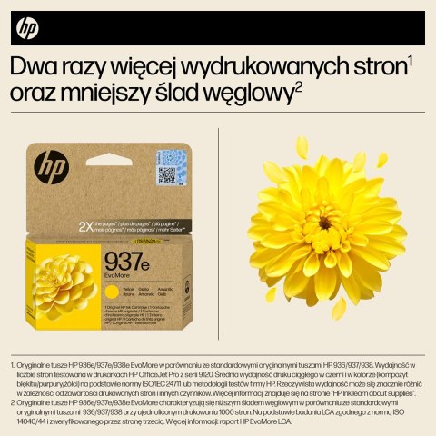 Hewlett-Packard HP Oryginalny żółty tusz 937e EvoMore