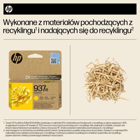 Hewlett-Packard HP Oryginalny żółty tusz 937e EvoMore