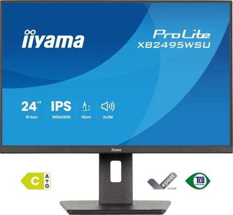 IIYAMA Iiyama ProLite XB2495WSU-B1 monitor komputerowy 61,2 cm (24.1") 1920 x 1200 px Full HD LCD Czarny