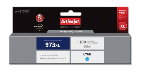 Activejet Activejet AH-973CRX Tusz (zamiennik HP 973XL F6T81AE; Premium; 105 ml; niebieski)