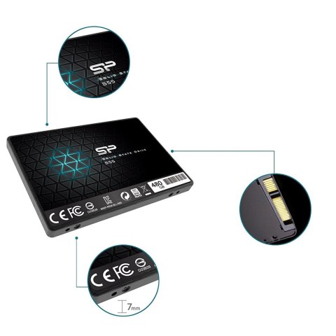 Silicon Power Dysk SSD Silicon Power S55 480GB 2,5" SATA III 560/530 MB/s (SP480GBSS3S55S25)