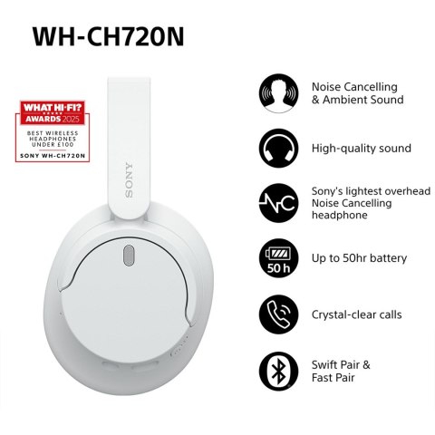 Sony Słuchawki Sony WHCH720NW.CE7 Białe