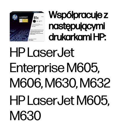 Hewlett-Packard HP Oryginalny wkład laserowy 81X LaserJet, czarny XL