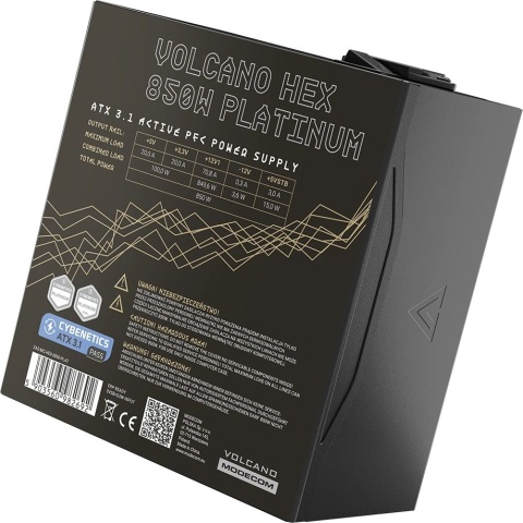 Zasilacz MODECOM VOLCANO HEX 850W PLATINUM ATX 3.1