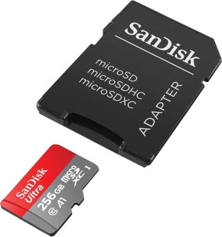 SanDisk Karta pamięci Ultra microSDXC 256GB 150MB/s A1 + Adapter SD
