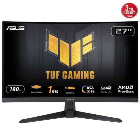 ASUS ASUS TUF Gaming VG27VQ3B monitor komputerowy 68,6 cm (27") 1920 x 1080 px Full HD LCD Czarny