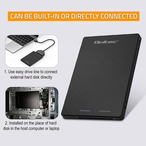 Qoltec Adapter na dysk M.2 SSD | SATA NGFF do SATA III | 2TB | Super speed 6Gb/s | Czarny
