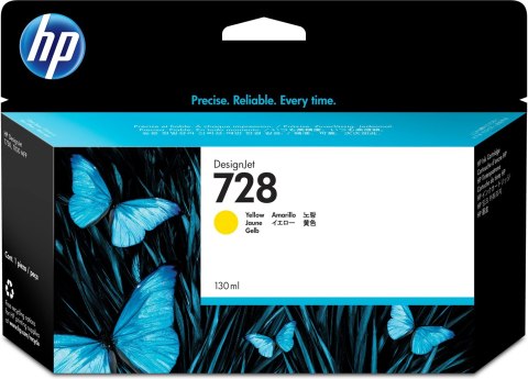 Hewlett-Packard HP Wkład z atramentem żółtym DesignJet 728 o pojemności 130 ml