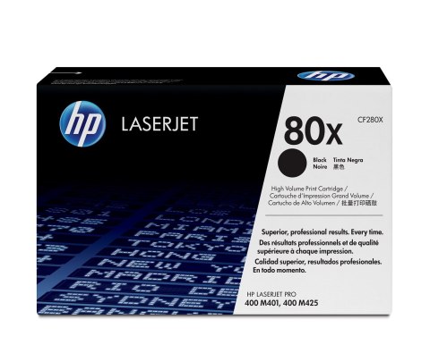 Hewlett-Packard HP 80X svart LaserJet-tonerkassett med hög kapacitet, original kaseta z tonerem 1 szt. Oryginalny Czarny