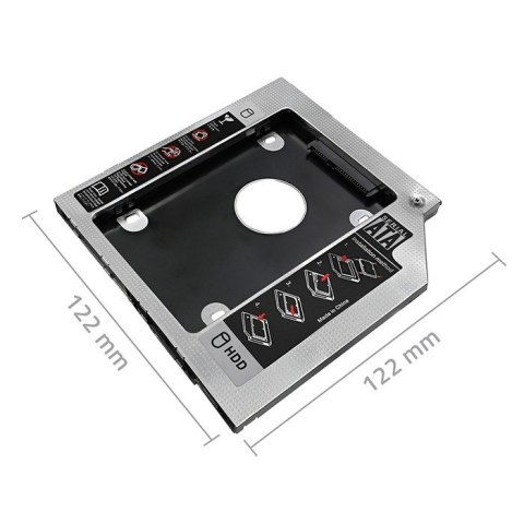 Qoltec Kieszeń na drugi dysk | 2.5 HDD | 9,5mm