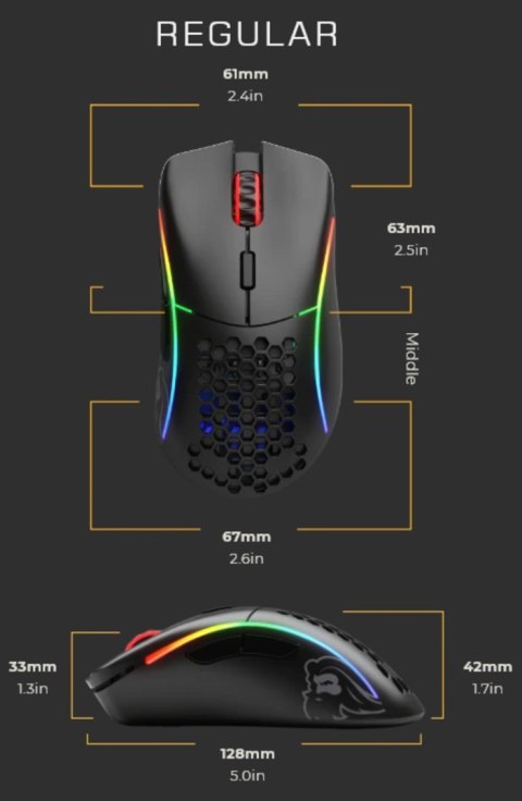 GLORIOUS Glorious PC Gaming Race GLO-MS-DW-MB myszka Po prawej stronie RF Wireless 19000 DPI