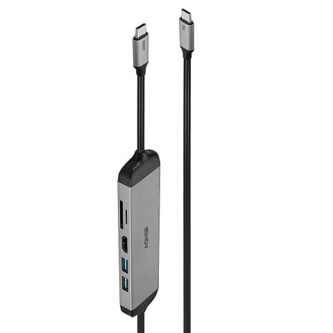 LINDY Lindy 43326 stacja dokująca Przewodowa USB 3.2 Gen 1 (3.1 Gen 1) Type-C Czarny, Szary