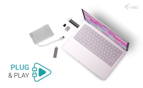I-tec Czytnik kart USB-C/USB-A Dongle SD TF 2xUSB
