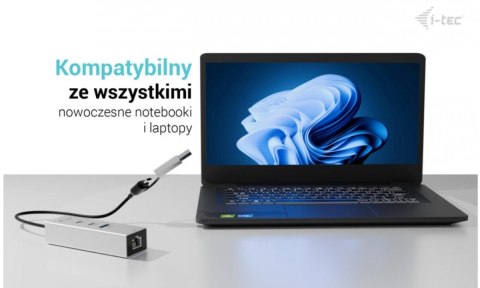 I-tec Hub metalowy USB-C/USB-A 3 2x USB-C/1x USB-A / 2.5GLAN