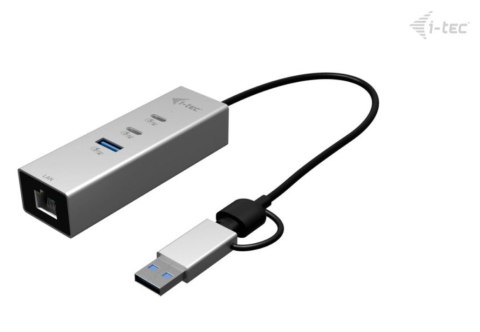 I-tec Hub metalowy USB-C/USB-A 3 2x USB-C/1x USB-A / 2.5GLAN
