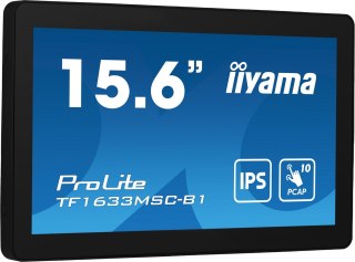 IIYAMA Iiyama ProLite TF1633MSC-B1 monitor komputerowy 39,6 cm (15.6") 1920 x 1080 px Full HD Ekran dotykowy Czarny