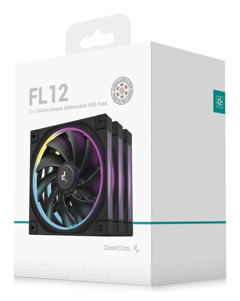 DEEPCOOL DeepCool FL12-3 in 1 Obudowa komputera Wentylator 12 cm Czarny 3 szt.