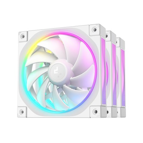 DEEPCOOL Wentylator Deepcool FL12 biały, zestaw 3 sztuk, 120 mm, 2150 obr./min, 12 V