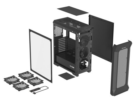 GENESIS Obudowa NATEC Genesis Irid 505 ARGB NPC-1518 (ATX. Micro ATX. Mini ITX; kolor czarny)