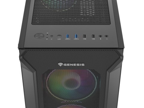 GENESIS Obudowa NATEC Genesis Irid 505 ARGB NPC-1518 (ATX. Micro ATX. Mini ITX; kolor czarny)
