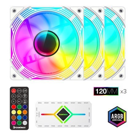 No name Gamemax Case Fan | KF300 WH | White