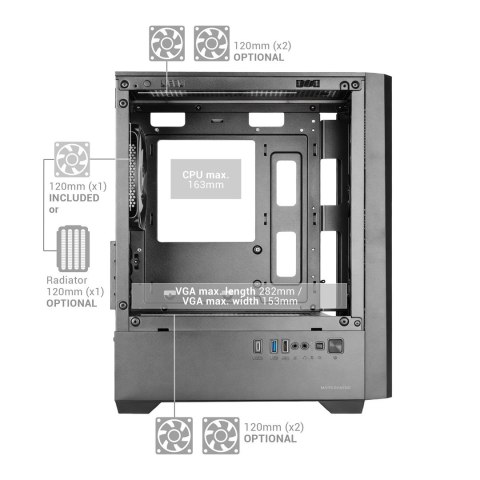 TACENS TACENS MARS MC-VECTOR 4xARGB USB-C mATX- obudowa/cases
