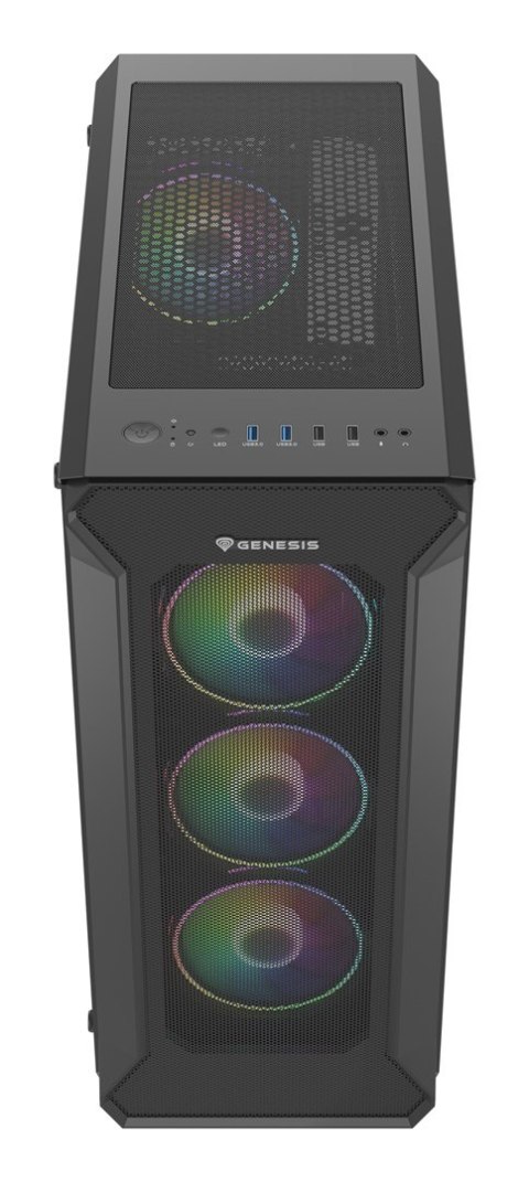 GENESIS Obudowa NATEC Genesis Irid 505 ARGB NPC-1518 (ATX. Micro ATX. Mini ITX; kolor czarny)
