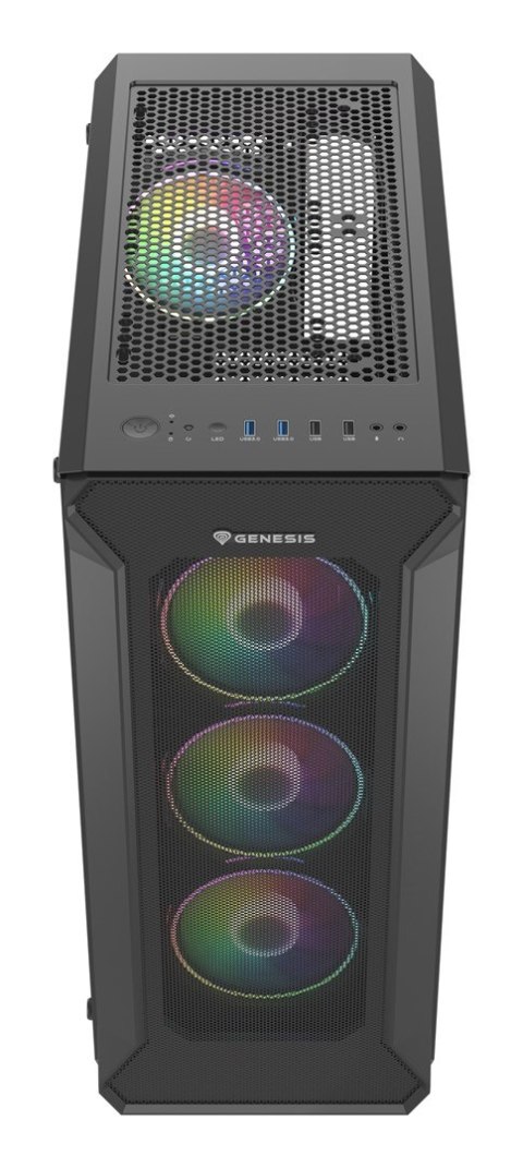 GENESIS Obudowa NATEC Genesis Irid 505 ARGB NPC-1518 (ATX. Micro ATX. Mini ITX; kolor czarny)