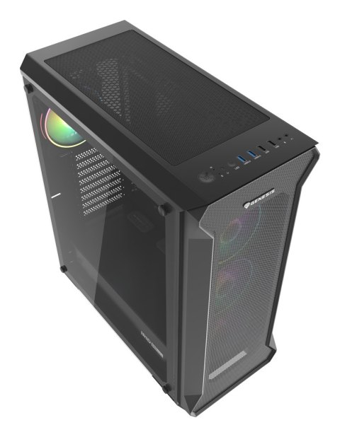 GENESIS Obudowa NATEC Genesis Irid 505 ARGB NPC-1518 (ATX. Micro ATX. Mini ITX; kolor czarny)