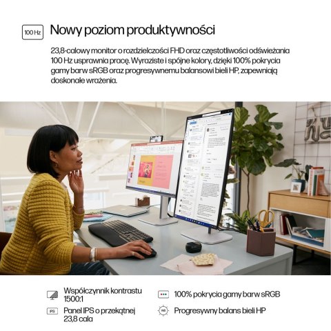 Hewlett-Packard 23,8-calowy monitor HP seria 5 Pro FHD - 524pf