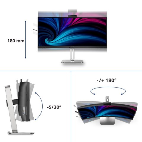 Philips Monitor Philips 86,4cm (34,0") 34B2U6603CH 21:09 HDMI+DP+USB-C szary