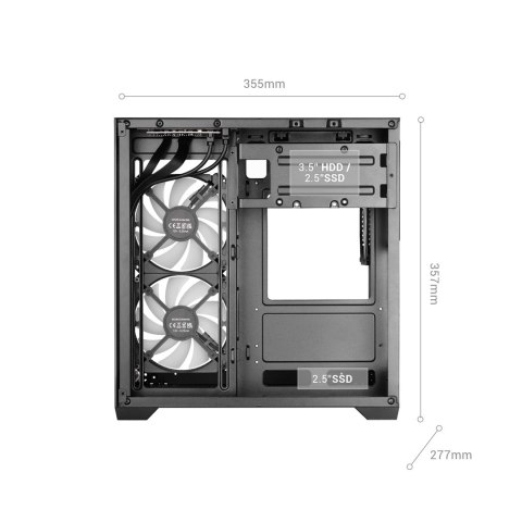 TACENS TACENS MARS MC-VIEW3 3xARGB USB-C mATX- obudowa/cases