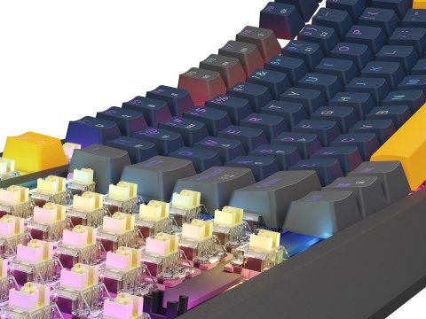 GENESIS GENESIS THOR 230 TKL klawiatura Gaming USB + RF Wireless + Bluetooth QWERTY Czarny, Niebieski, Szary, Pomarańczowy